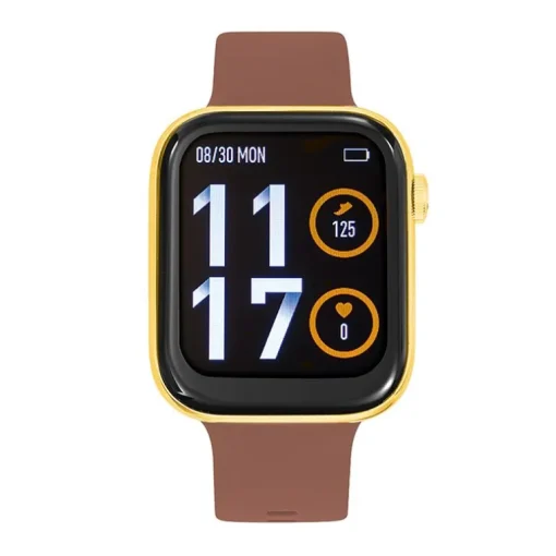 Montre Mixte Connectée TEKDAY DORE Silicone Brun