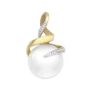 Pendentif Femme OR 375/1000 Bicolore et Perle
