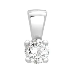 Pendentif Femme Solitaire OR 750/1000 Blanc et Diamant